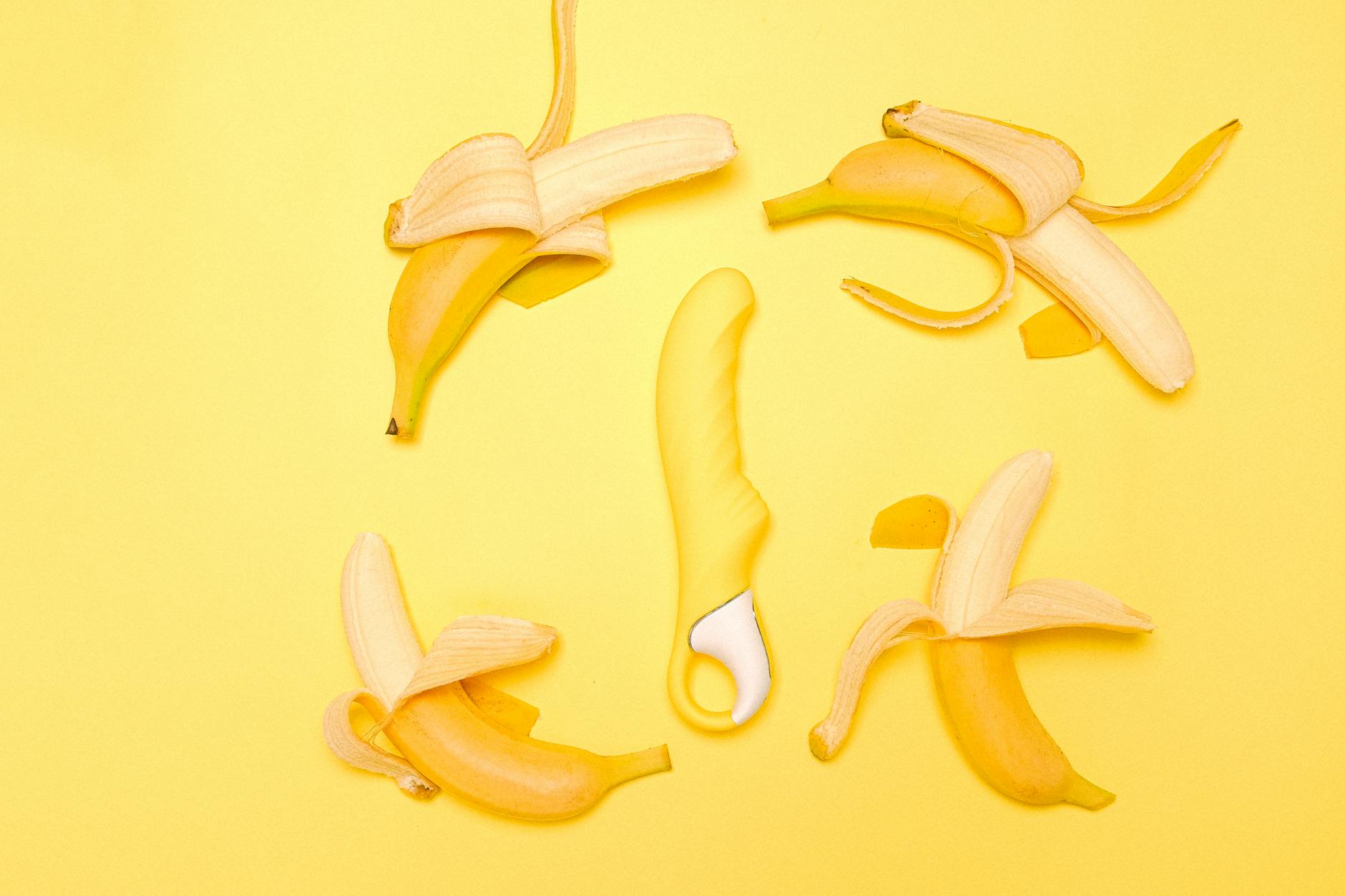Yellow silicone lemon vibrator on a bright background, ready for sensation recovery
